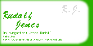 rudolf jencs business card